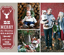 Woodland Reindeer Christmas Holiday Printable Photo Collage Card